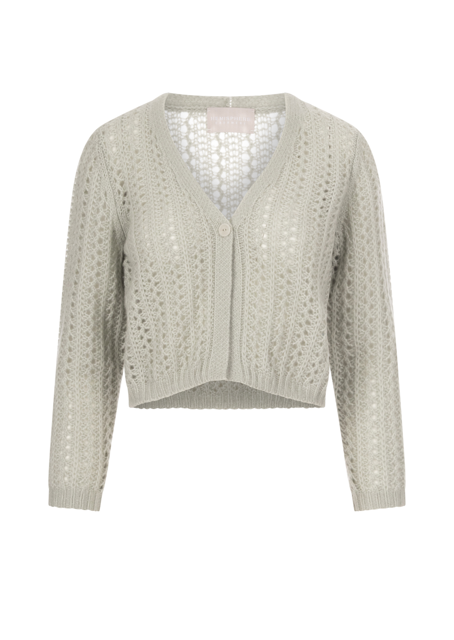 39005_6138-1 Kurze Strickjacke – Blush/Grau – Bild 1