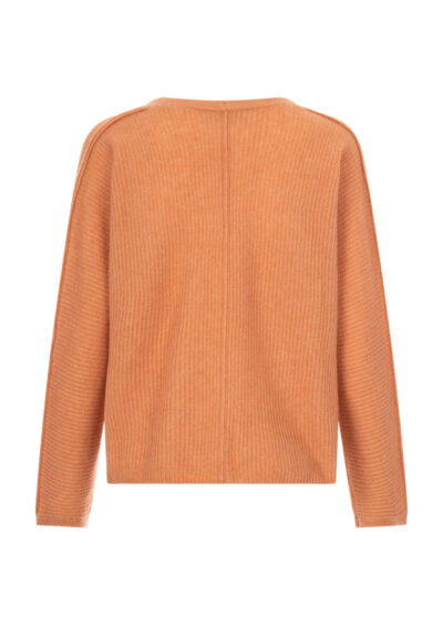 Weite Strickjacke aus Cashmere und Baumwolle – Papaya/Orange – Bild 2