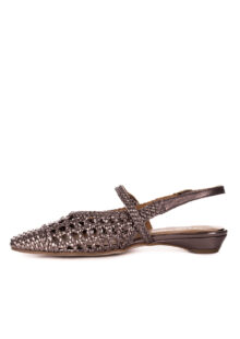 Slingback-Schuhe mit Flechtung – Metallic – Bild 3