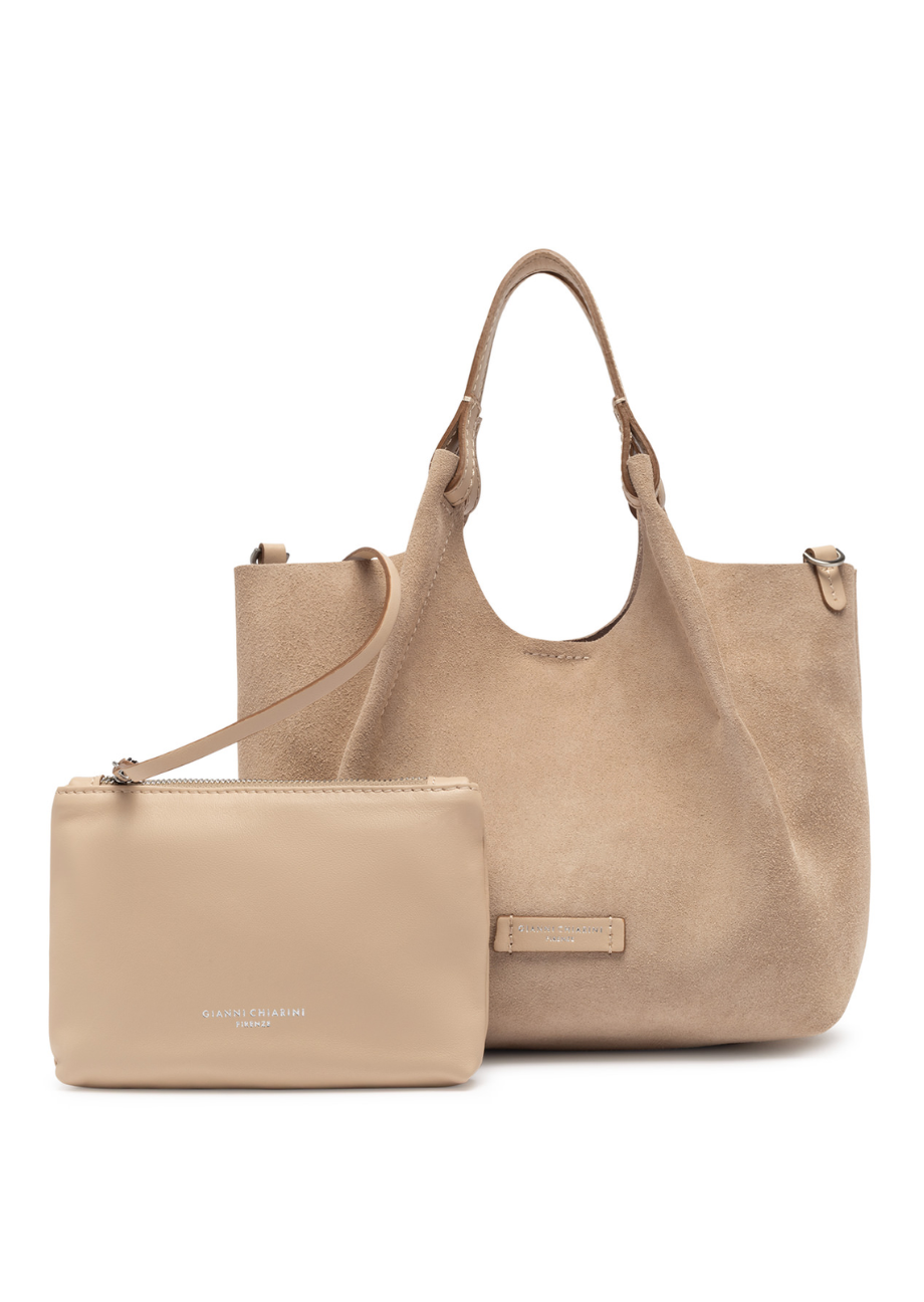 39034_nude-0 Leder-Tasche „Dua“ – Beige – Bild 1