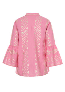 Tunikabluse mit Goldprint – Pink – Bild 2