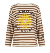 Gestreifter Sweater mit Pailletten-Motiv - Off-White/Multi