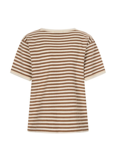 Kurzarm-Shirt mit Pailletten-Motiv - Off-White/Camel – Bild 2