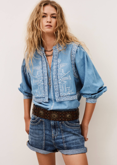 Denim-Bluse "Laura" - Blau – Bild 4