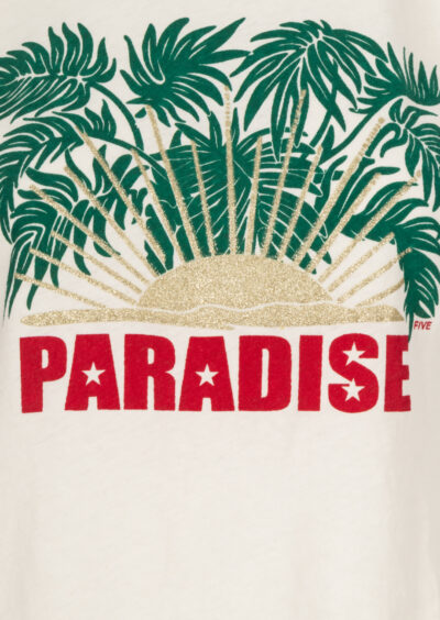 T-Shirt mit Palmenprint - Off-White/Multi – Bild 3
