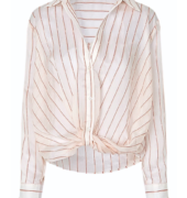 Oversize-Hemdbluse "Chevy" - Weiß mit Streifen