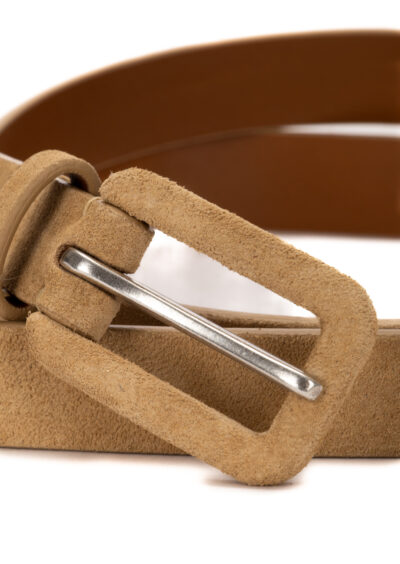 Veloursledergürtel - Beige – Bild 2