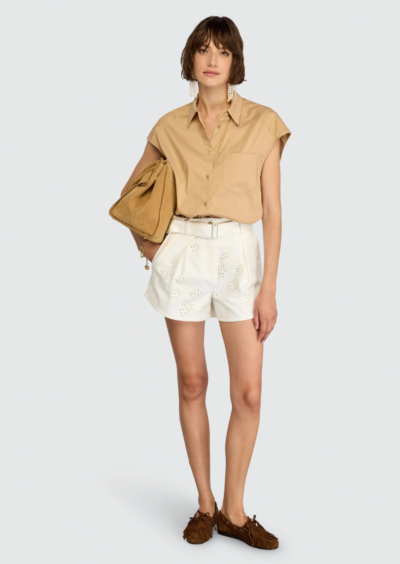 Ärmellose Bluse "Lottie" - Sand – Bild 4