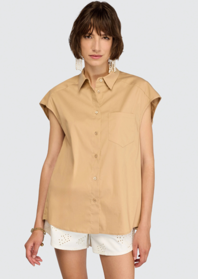Ärmellose Bluse "Lottie" - Sand – Bild 5