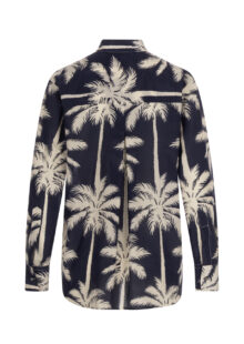 Bluse „Nati“ aus Baumwolle und Seide – Blau/Offwhite – Bild 2