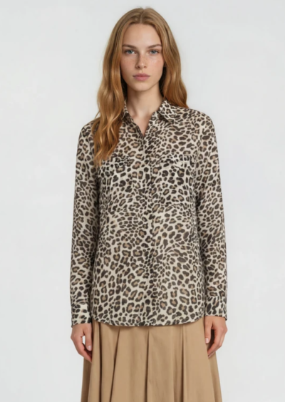 Bluse "Agnes" mit Animal-Print - Multi – Bild 4
