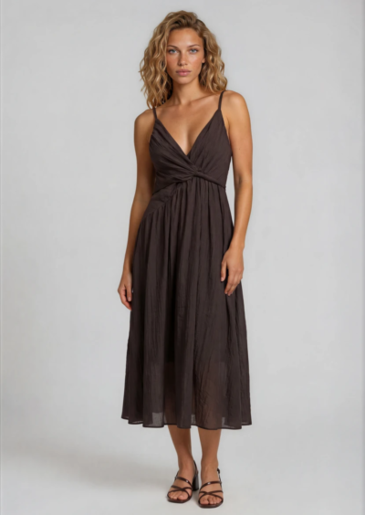 Midikleid "Joan" - Braun – Bild 5