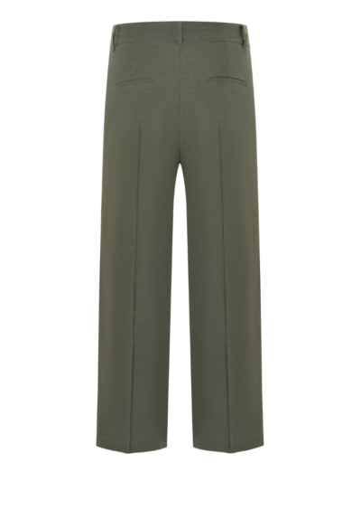 Hose mit Wickelfront „Anais cropped“- Oliv – Bild 4