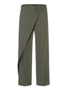 Hose mit Wickelfront „Anais cropped“- Oliv