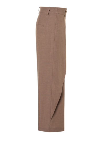 Hose mit Wickelfront „Anais cropped“- Braun – Bild 3