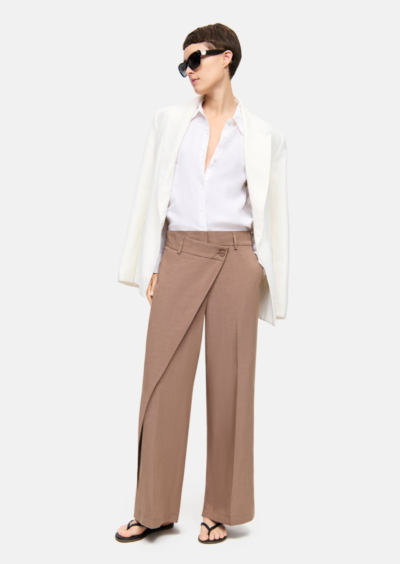 Hose mit Wickelfront „Anais cropped“- Braun – Bild 5
