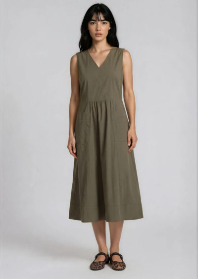 Midi-Kleid "Abile" - Oliv/Grün – Bild 4