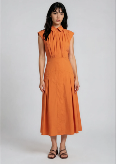 Langes Kleid - Orange – Bild 4