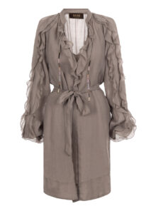 Kleid mit Volants - Grau – Bild 3