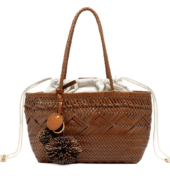 Geflochtener Leder-Shopper "Paloma" - Braun