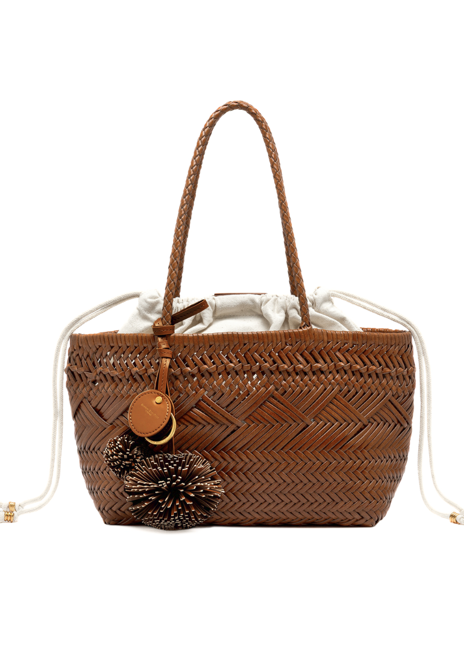 39039_cuoio-0 Geflochtener Leder-Shopper "Paloma" - Braun – Bild 1