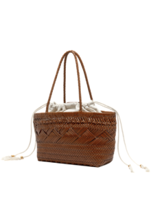 Geflochtener Leder-Shopper "Paloma" - Braun – Bild 2