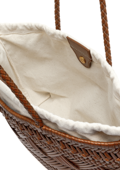 Geflochtener Leder-Shopper "Paloma" - Braun – Bild 4