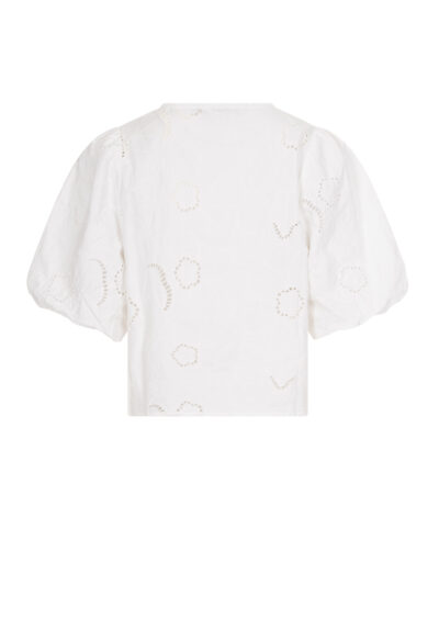 Bluse "Avrille" mit Broderie Anglaise - Weiß – Bild 2