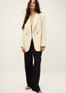 Blazer "Clay" aus Baumwolle und Leinen - Beige