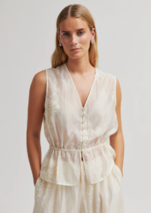 Bestickte Bluse "Vira" - Off-White – Bild 3