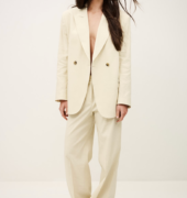 Hose "Cista" aus Baumwolle und Leinen - Beige