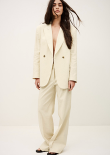 Hose "Cista" aus Baumwolle und Leinen - Beige
