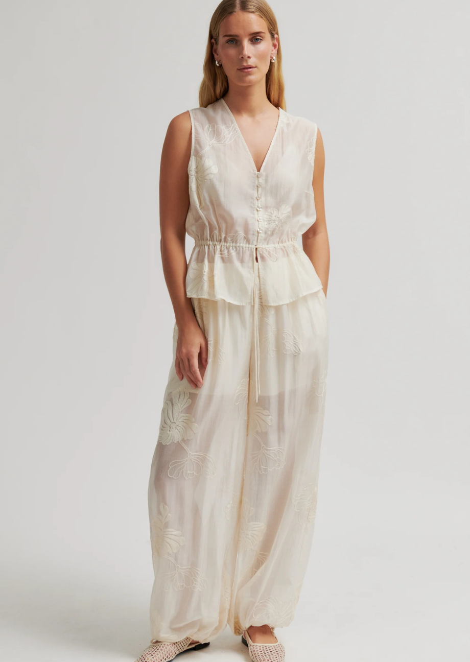 Hose Vira Bestickte Hose "Vira" - Off-White – Bild 1