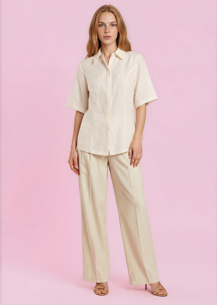 hose-bluse-copenhagen muse Bundfaltenhose "Ivanna" - Blassgrün – Bild 1