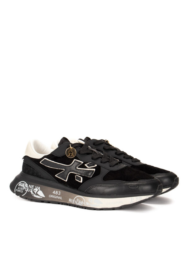 premiata-sneakers-lauryn-schwarz-weiß