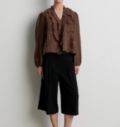 Bluse mit Volants "Rayna" - Braun