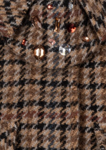 Schurwoll-Jacke mit Hahnentritt-Muster – Braun/Multi – Bild 3