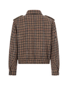 Schurwoll-Jacke mit Hahnentritt-Muster – Braun/Multi – Bild 2
