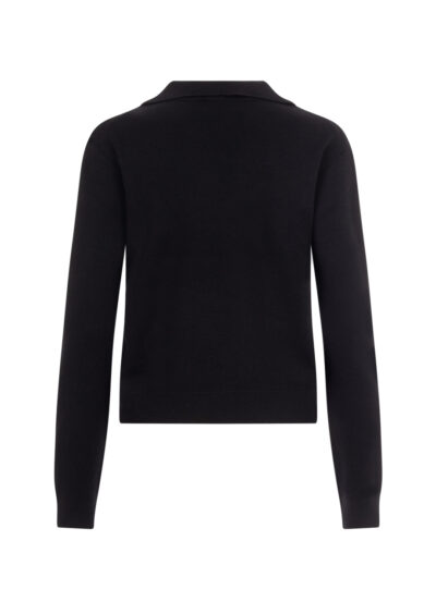 Feinstrick-Polopullover aus Wolle - Schwarz – Bild 2