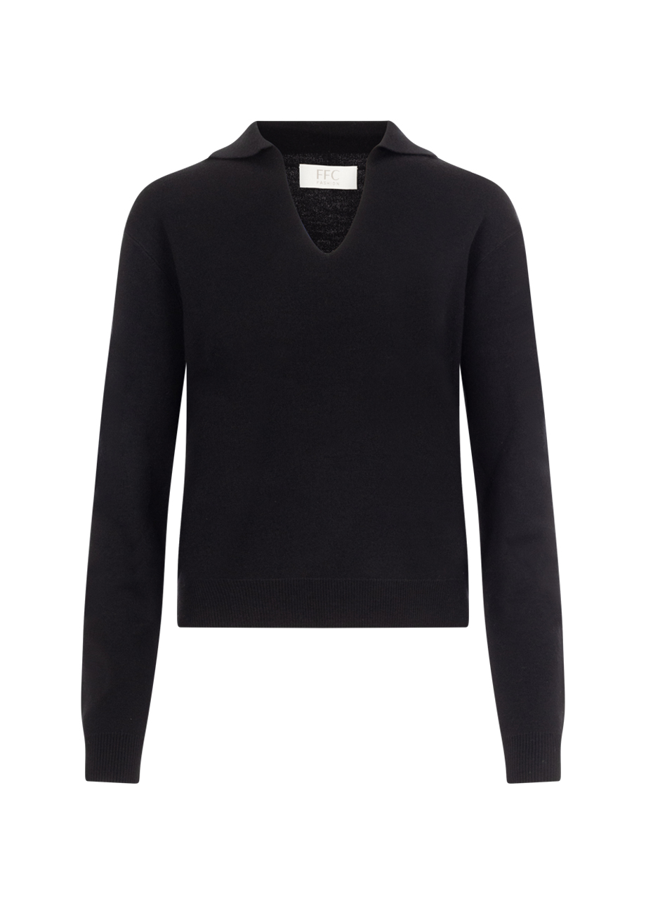 ffc-feinstrick-polopullover-wolle-schwarz