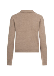 Feinstrick-Polopullover aus Wolle - Sand – Bild 2