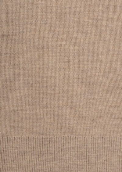 Feinstrick-Polopullover aus Wolle - Sand – Bild 3
