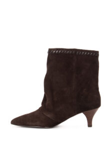 Stiefeletten aus Veloursleder - Dunkelbraun – Bild 3