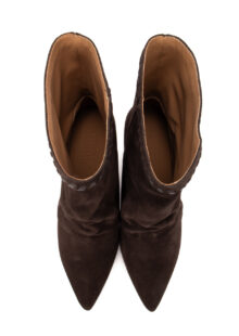 Stiefeletten aus Veloursleder - Dunkelbraun – Bild 6