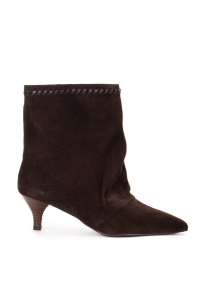 Stiefeletten aus Veloursleder - Dunkelbraun – Bild 2