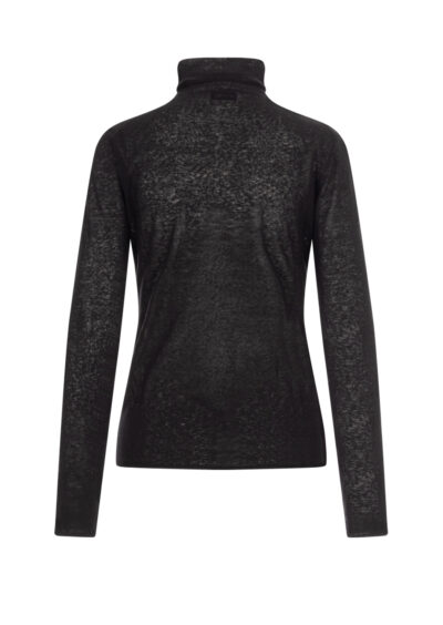 Dünner Rollkragen-Pullover - Schwarz – Bild 2