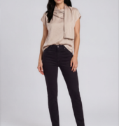 Bluse "Mira" mit Schalkragen - Greige