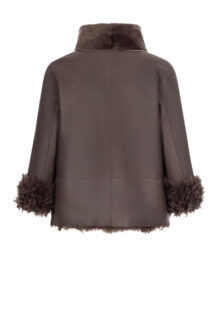 Wendejacke "Ana" aus Lammfell - Duneklbraun – Bild 5