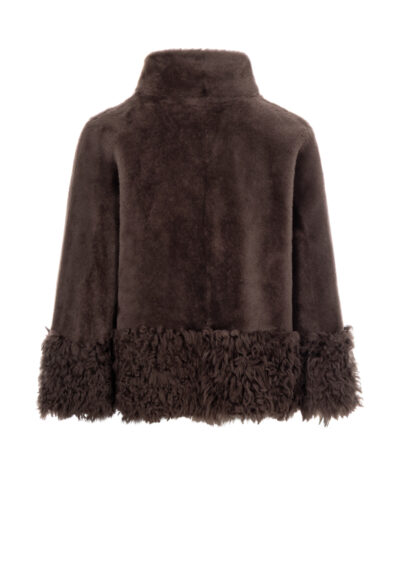 Wendejacke "Ana" aus Lammfell - Duneklbraun – Bild 2