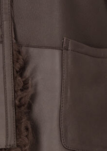 Wendejacke "Ana" aus Lammfell - Duneklbraun – Bild 6